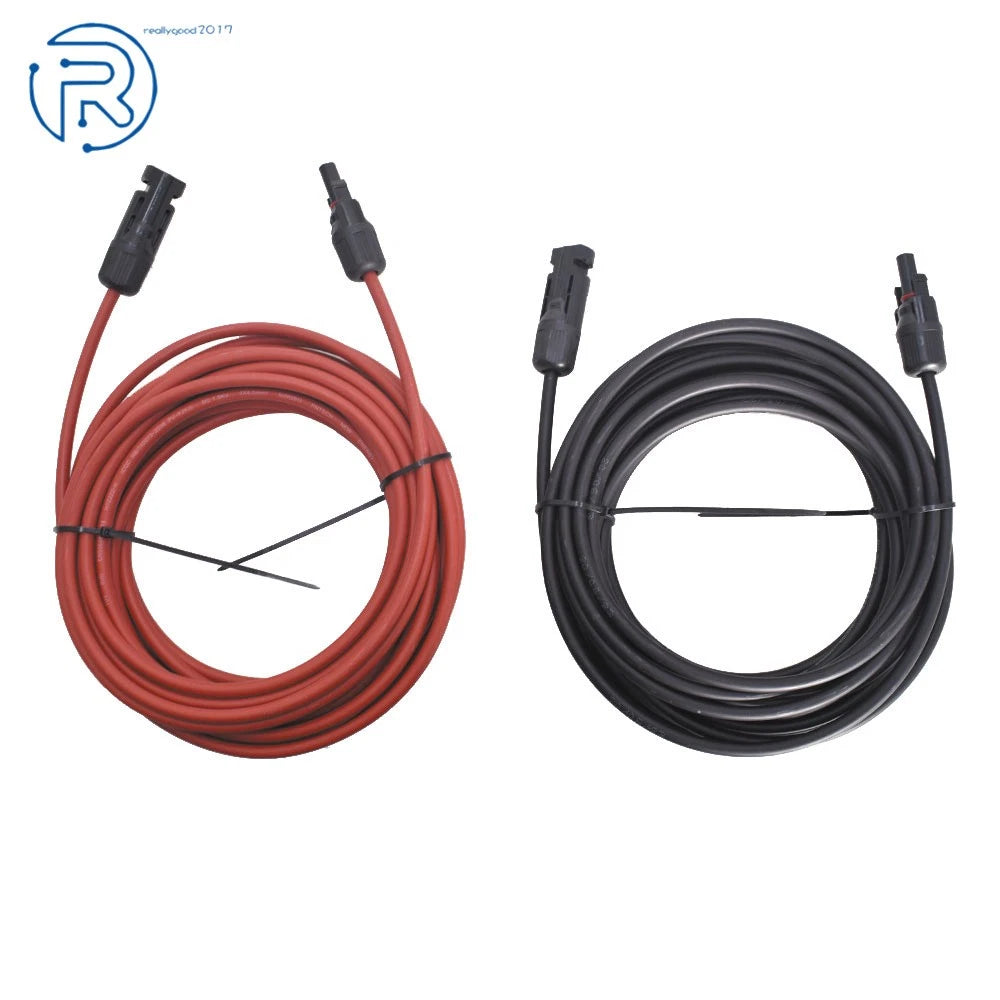 1 Pair 12AWG Solar Panel Extension Cable for Universal Use