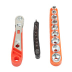 Adjustable Steel Ratchet Wrench Set with 10 Bits for Motorcycle Repair