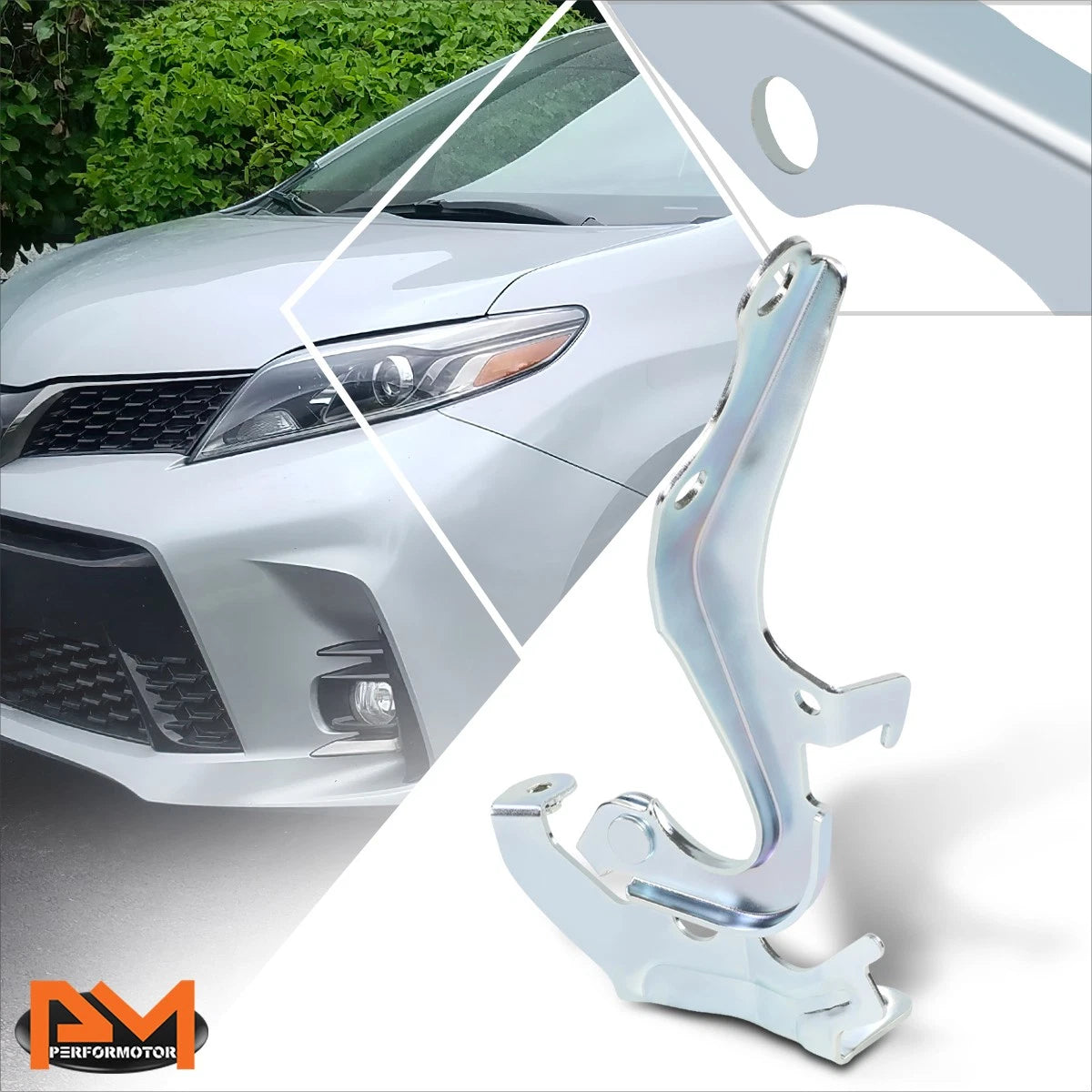LH Driver Side Steel Engine Hood Hinge for Toyota Sienna (2011–2020)