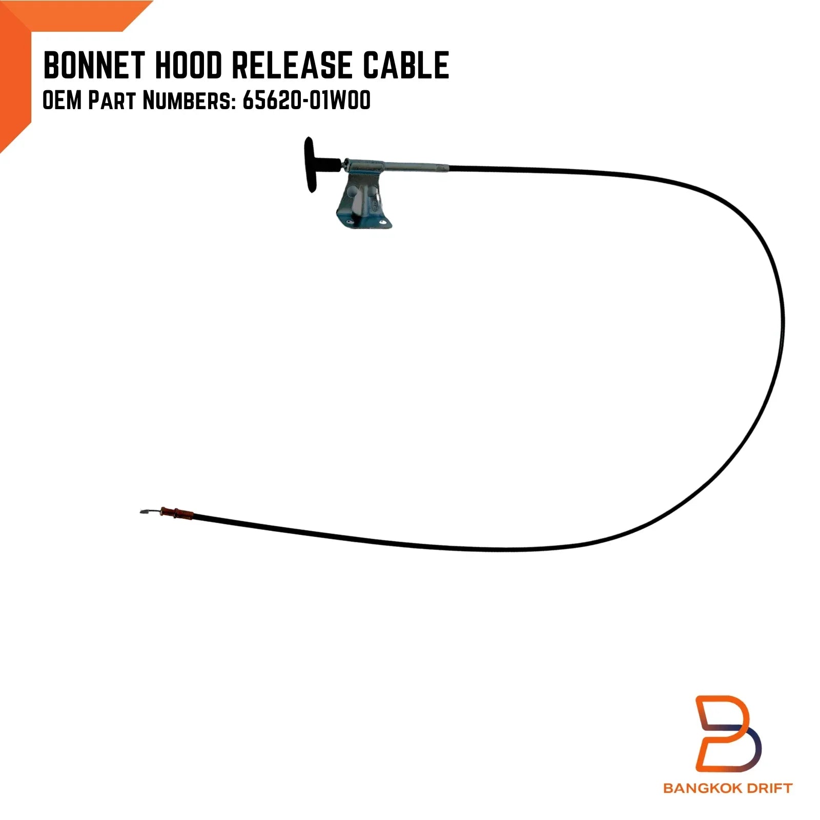 Hood Release Lock Control Cable for Nissan Datsun 720 Pickup (79-91)