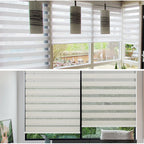 White Zebra Roller Blind Shade for Day and Night Windows