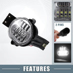 LED Fog Lights for Dodge Ram 2500 (2010-2023) - 1 Pair White Lights