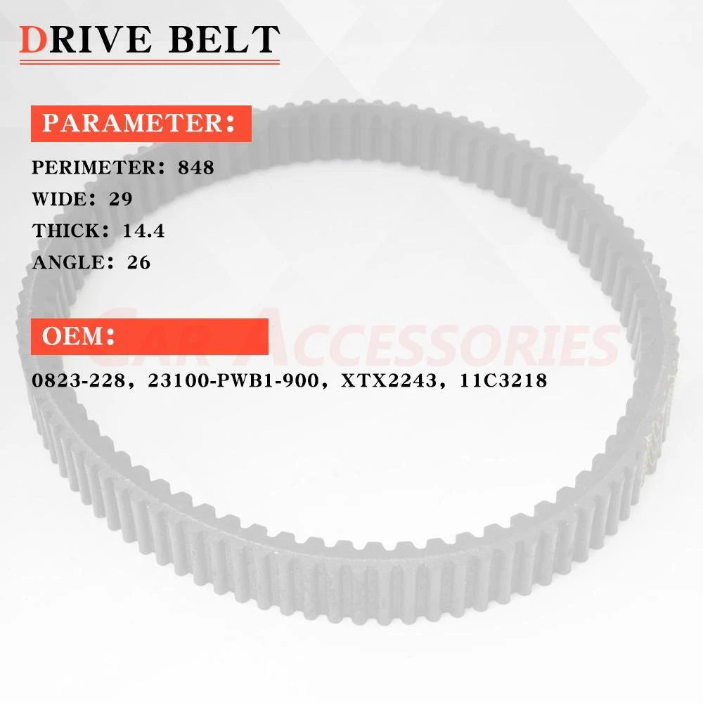 Drive Belt for Arctic Cat 650 Alterra, 500 Prowler, XC450 (0823-228)
