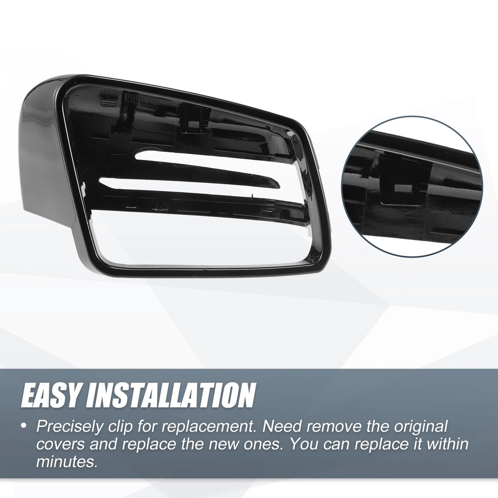 Right Mirror Cover Cap Gloss Black for Mercedes Benz A Class B Class C Class (2013–2020)