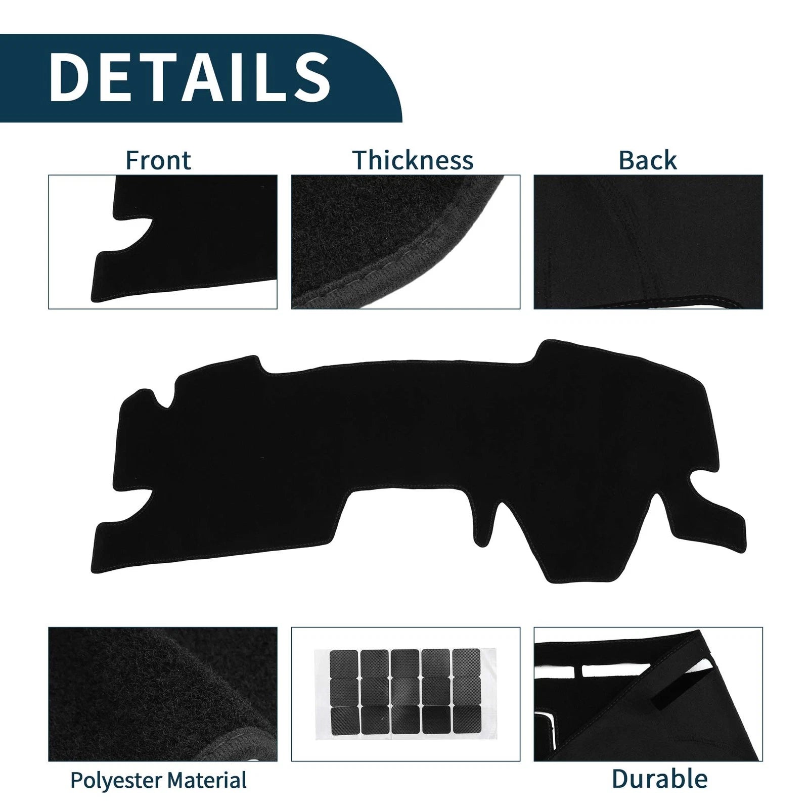 Dashboard Dash Cover Mat for Toyota Yaris Cross (2021–2023) - Black, Set of 1