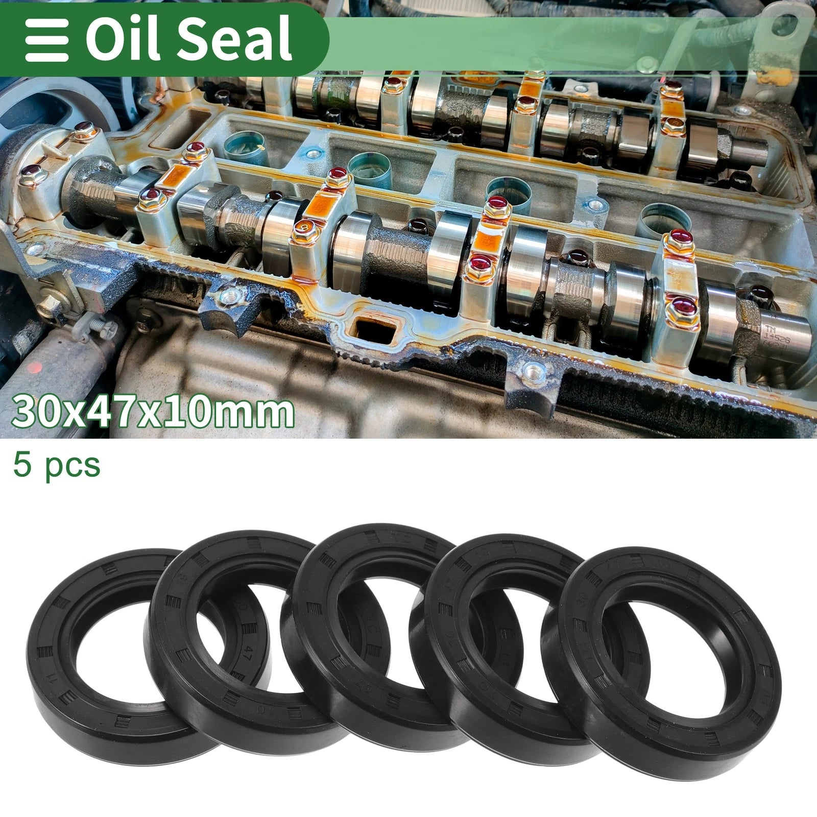Set of 5 Oil Seal Rotary Shaft Seal NBR Rubber 30x47x10mm for Various Models