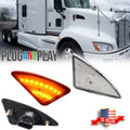 LED Front Cab Amber Side Marker Turn Signal Lights for Kenworth T660 (2004–2019)