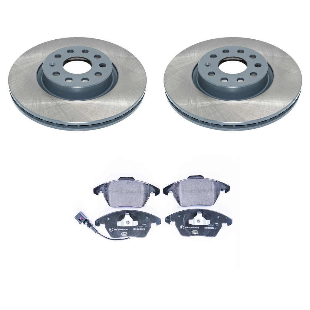 DuraGo Front Rotors & Low-Met Disc Brake Pads Kit for Audi A3 TT Quattro (2006–2013)