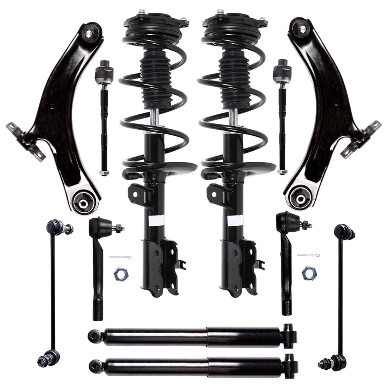 Front Shock Strut Lower Control Arm Tie Rod for Nissan Rogue (2008–2011)