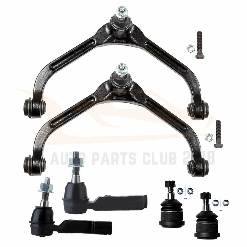 Set of 6 Front Upper Control Arms Tie Rods Ball Joints for Jeep Liberty (2005–2007)