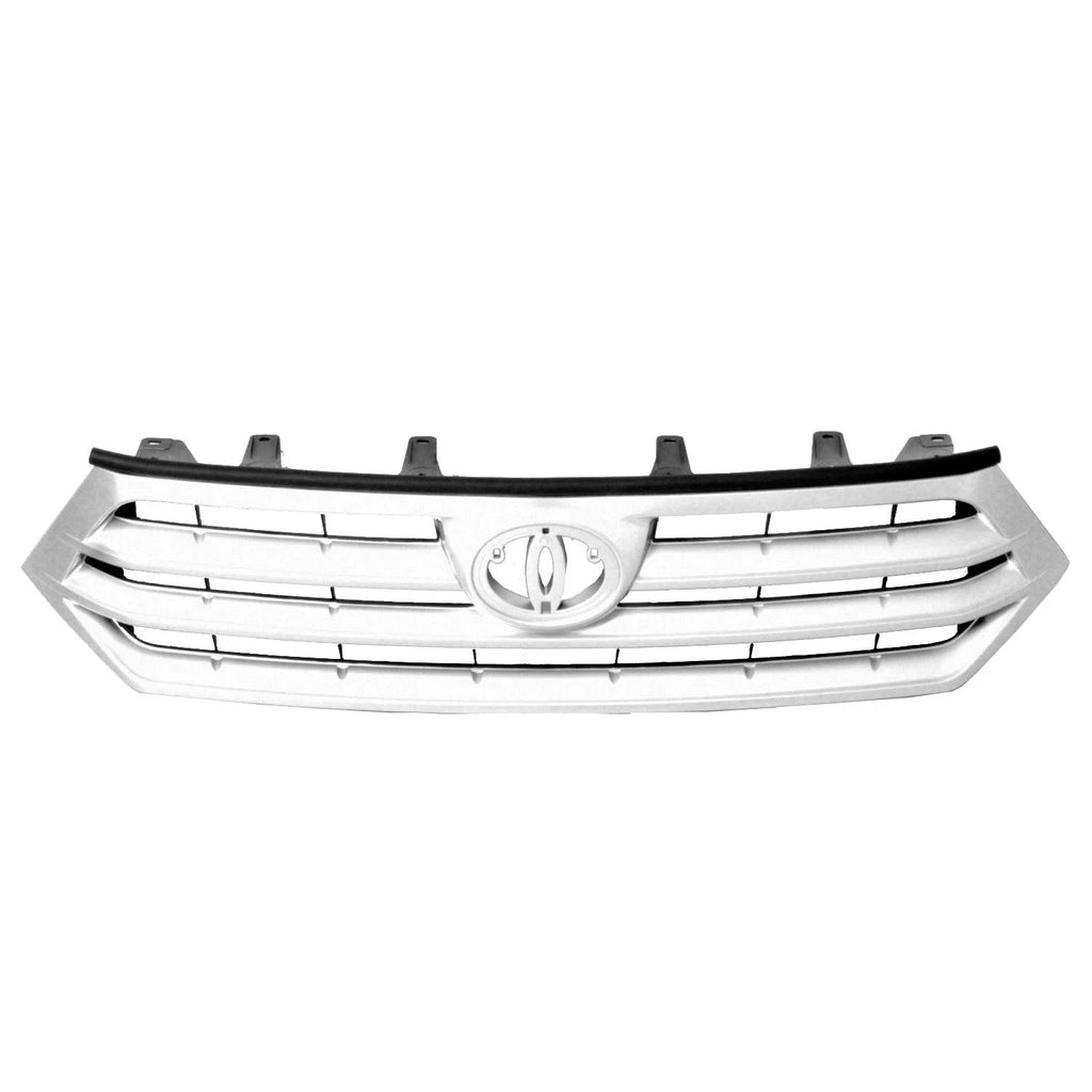Replacement Silver Painted Grille w/Emblem Hole For 2011-2013 Toyota Highlander