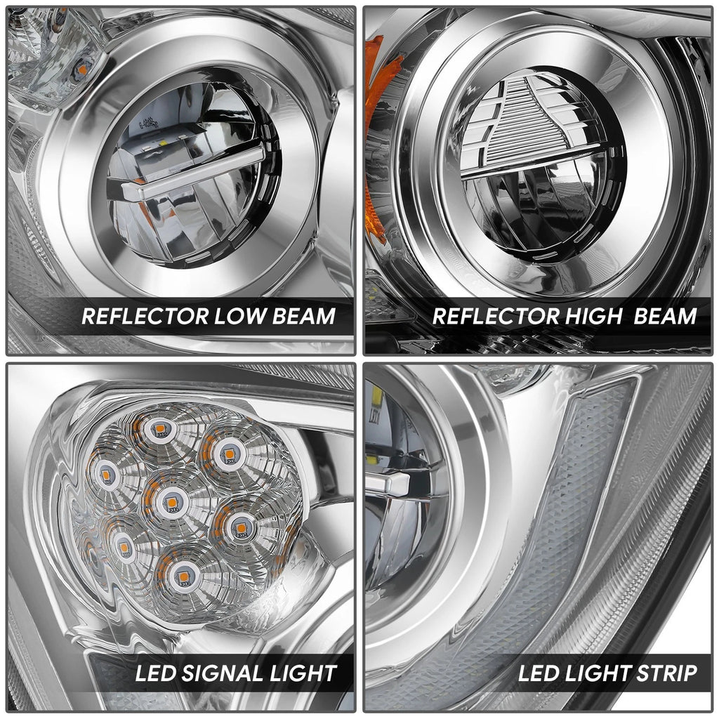LED Headlight Assembly for Kenworth T680 (2022–2025) - Black Chrome 3D
