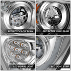 LED Headlight Assembly for Kenworth T680 (2022–2025) - Black Chrome 3D