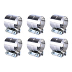 6Pcs 3" Stainless Exhaust Band Clamp Step Clamps for Catback Muffler Pipe