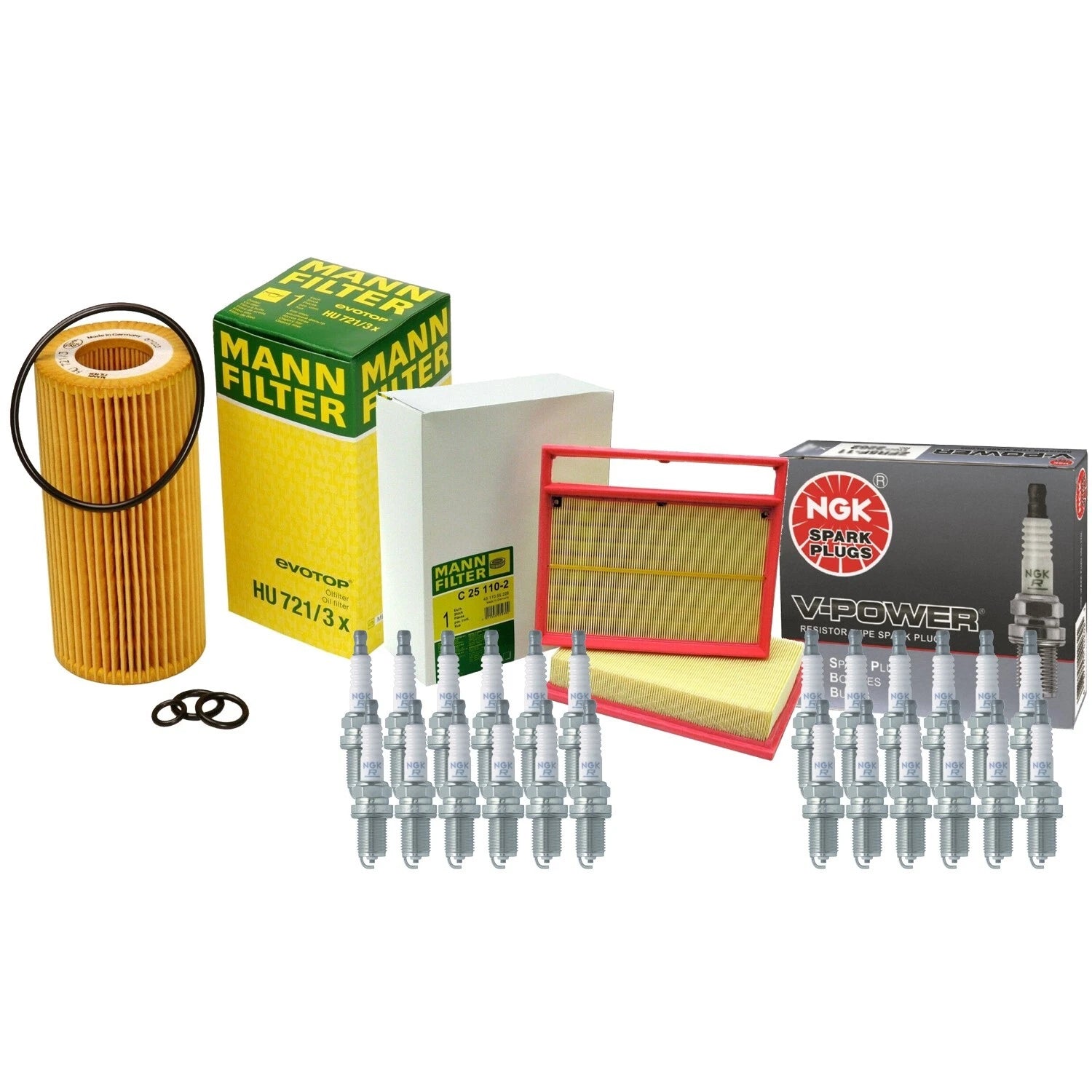 Tune-Up Kit with Mann Filters & NGK Spark Plugs for Maybach 57, S600 (2003–2012)