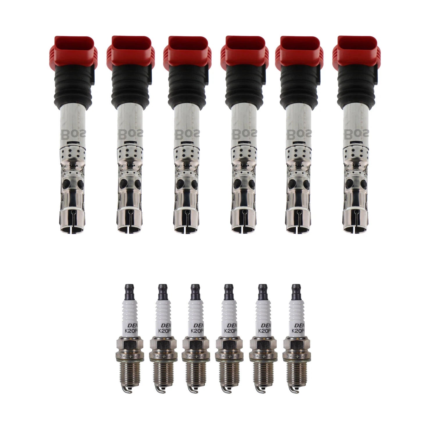 Set of 6 Ignition Coils & Spark Plugs for Audi A4 A6 Quattro (2000–2006)