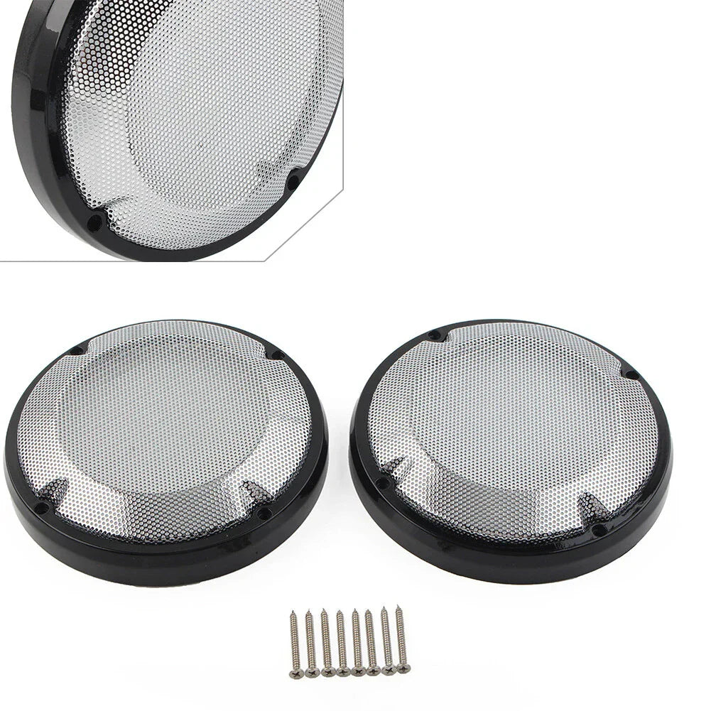 6.5" Saddlebag Lid Speaker Grill Covers for Harley Touring Electra Glide (83-20)