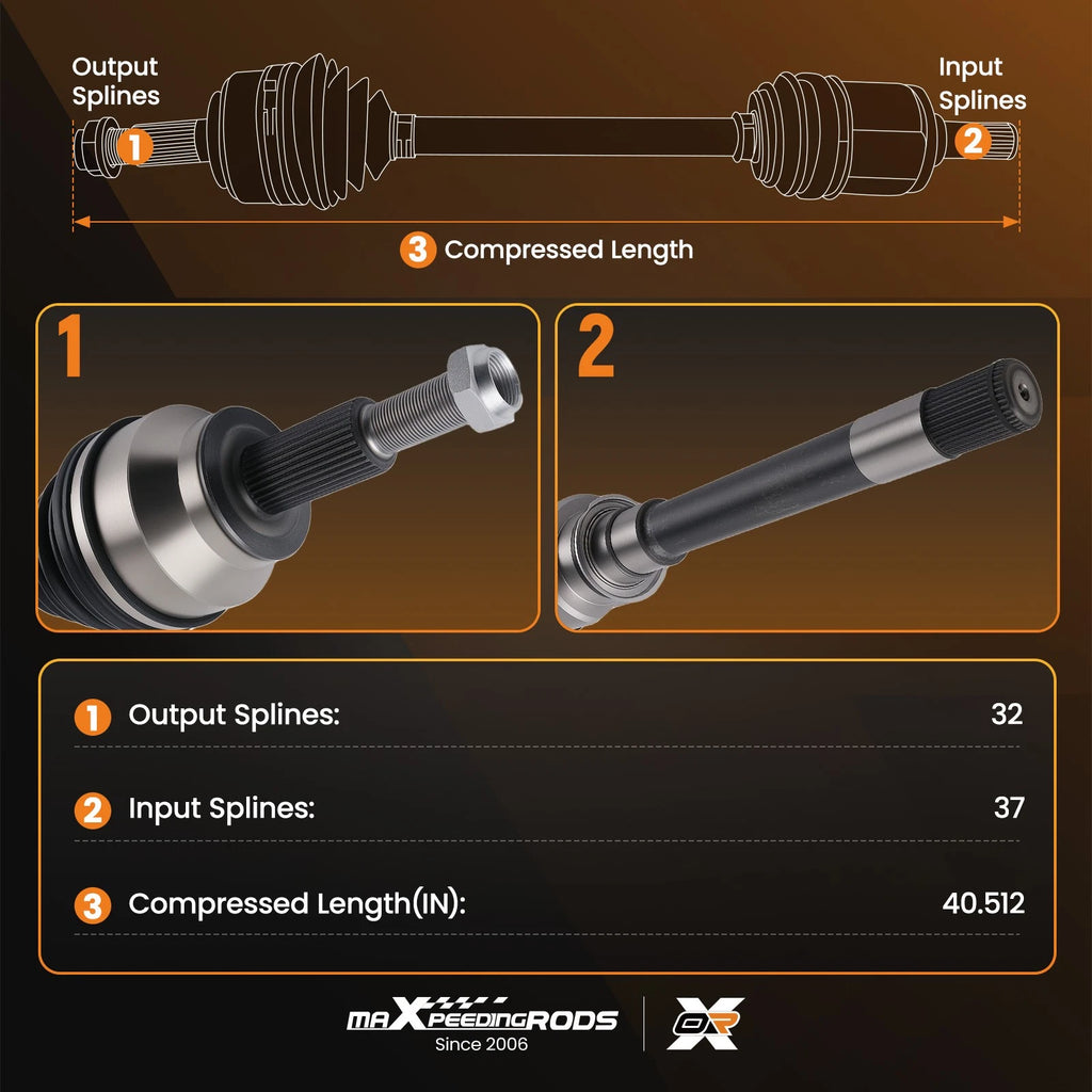 Front Right CV Axle for Jeep Grand Cherokee (2011–2022) AWD Single Speed