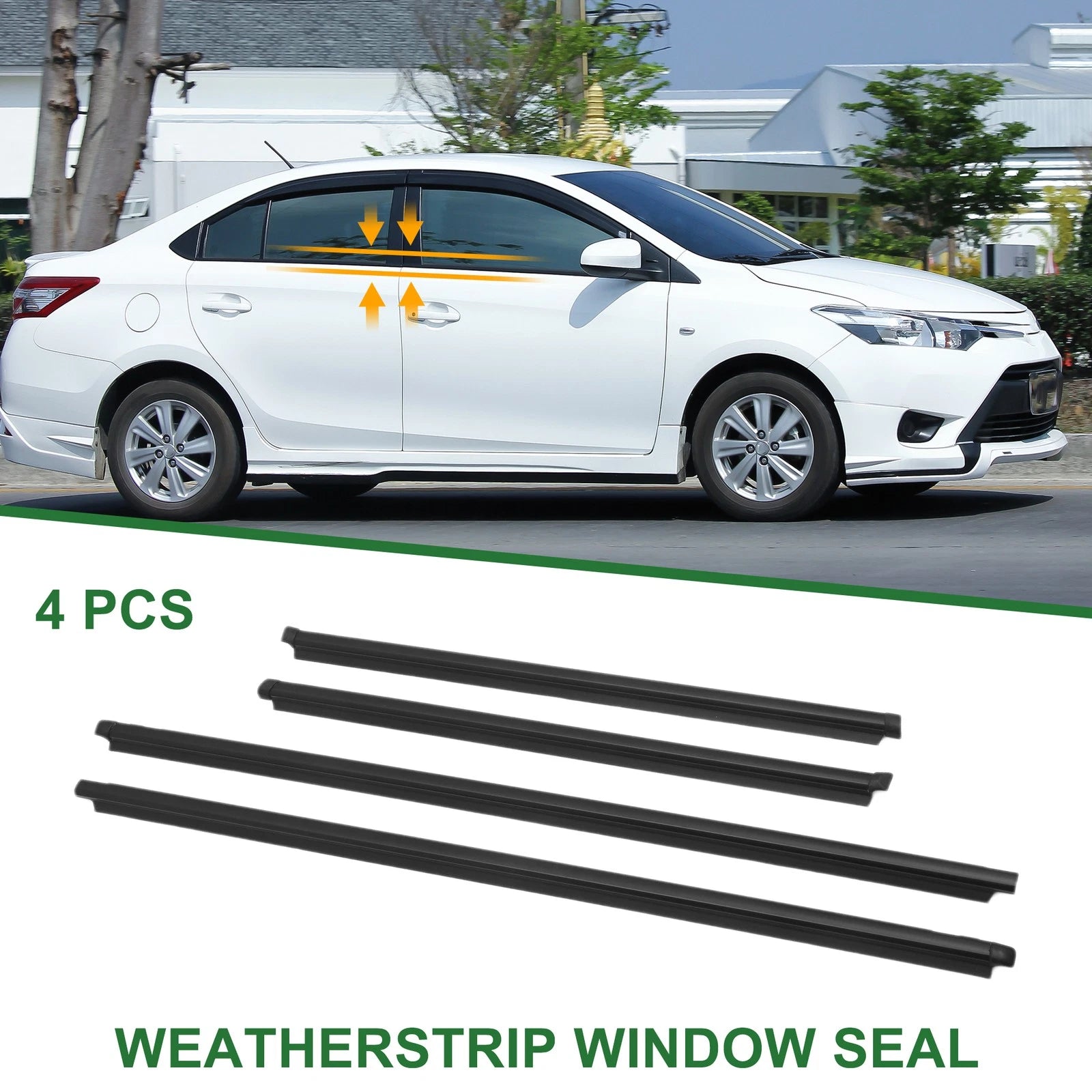 Set of 4 Weatherstrip Window Seal No.682100D030 for Toyota Vios (2004–2008)