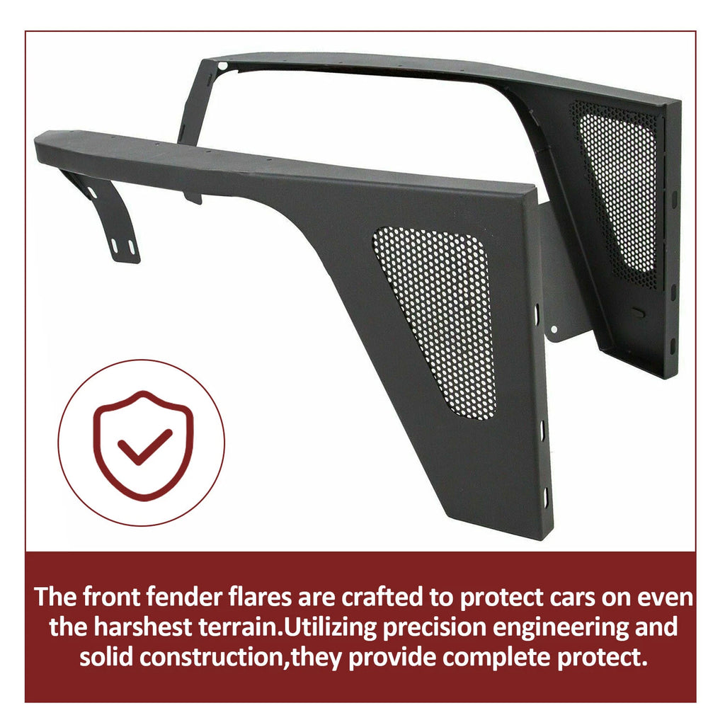 Front Fender Flares with LED Light for Jeep Wrangler YJ (1987–1995)