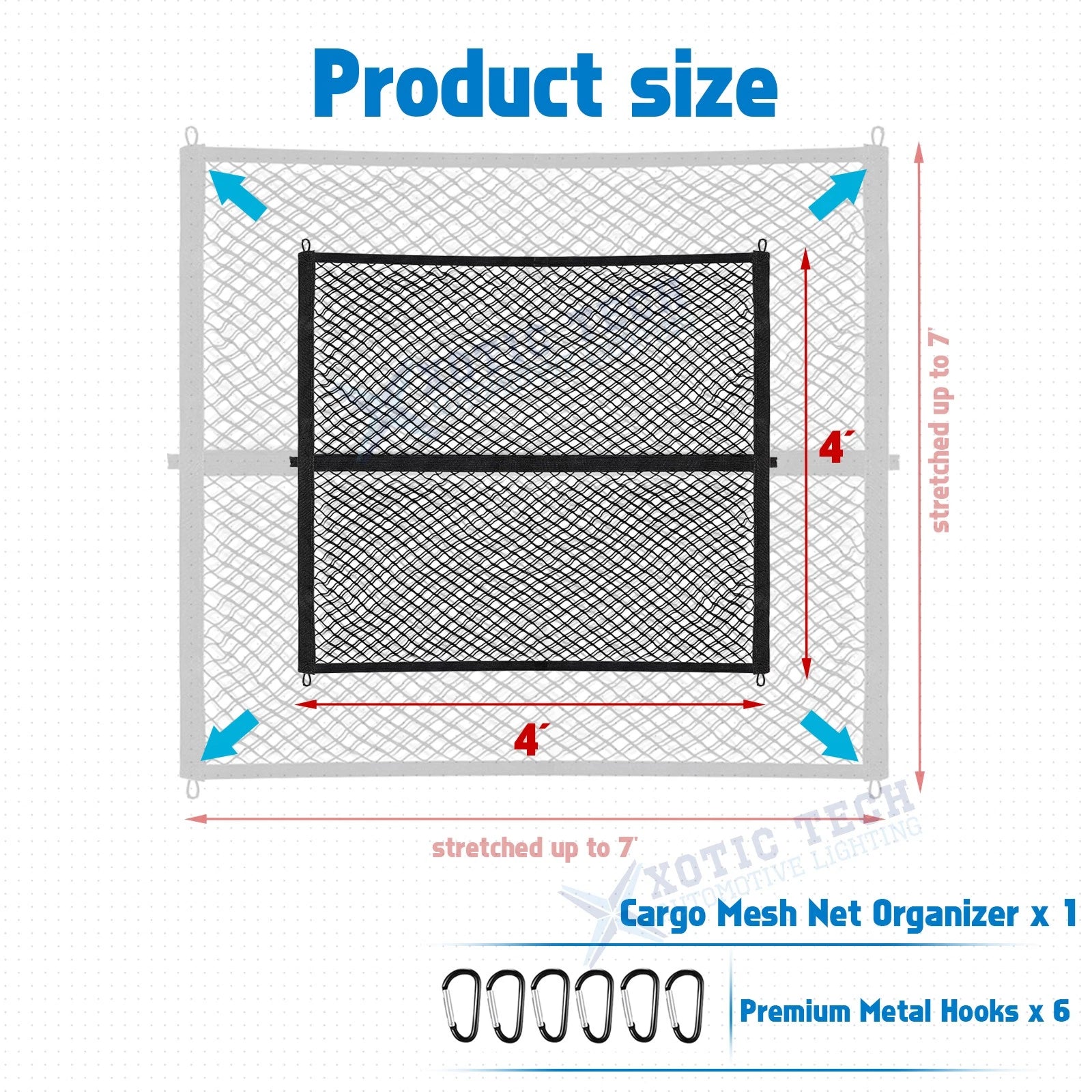 Highly Elastic Cargo Net for Simple Truck Trunk Bed Mesh Organizer (YYYY-YYYY)