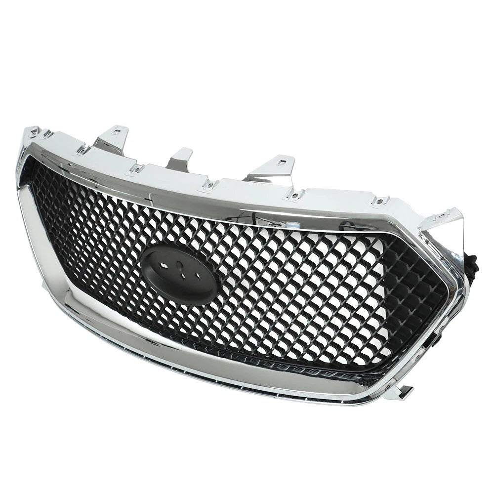 Front Upper Grille Replacement Set for Ford Taurus SHO (2013-2018) Black Chrome