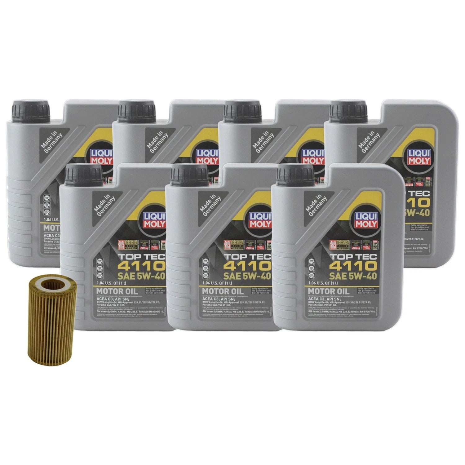 7L Liqui Moly Top Tec 4110 5W-40 Engine Oil Change Kit for X204 GLK250 (2013–2015)