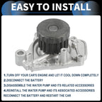 Water Pump for Honda Civic 1.7L (2001–2005) No. 19200PLMA01S1/14400PLM004 w/ Seals Kit