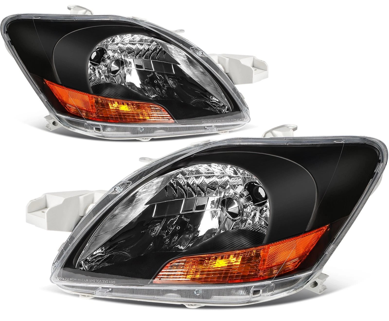 Set of 2 Halogen Headlights Assembly for Toyota Yaris 2007–2011