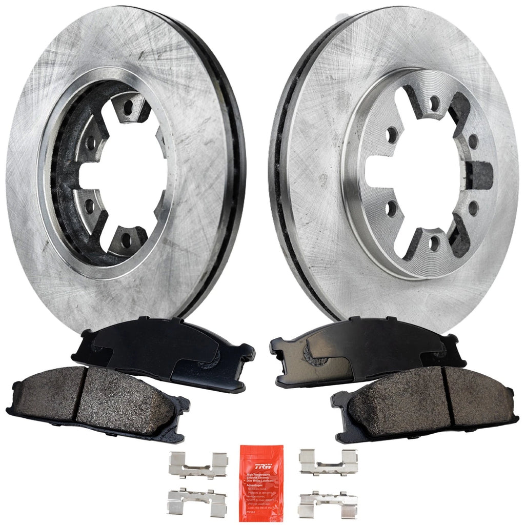 Front Brake Disc Rotors and Pads Kit for Nissan D21 (1990–1994)