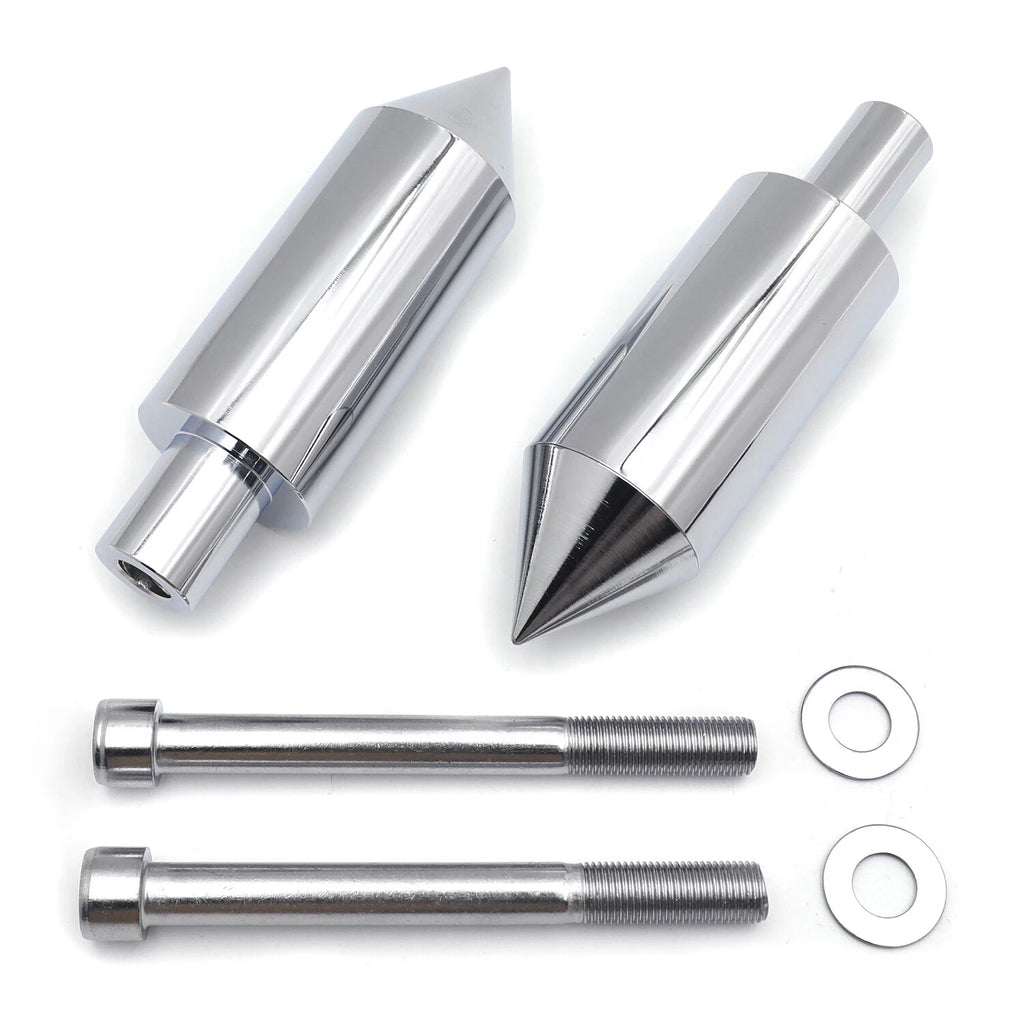Extended Aluminum Spike Frame Sliders Chrome for Honda CBR600RR (2003–2006)