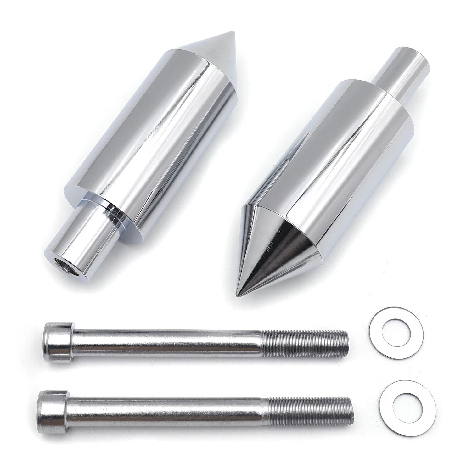 Extended Aluminum Spike Frame Sliders Chrome for Honda CBR600RR (2003–2006)