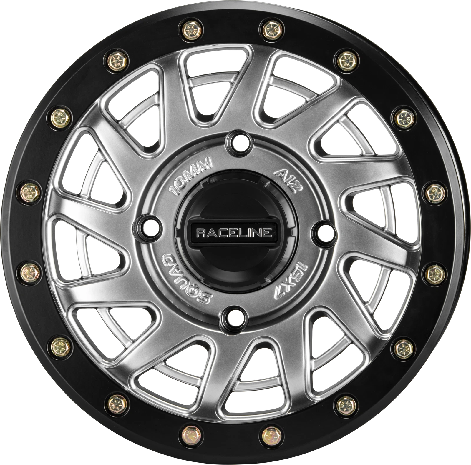 Raceline Squad Beadlock Wheel 15x7 4/137 5+2 Hyper Silver for UTVs (2010–2023)