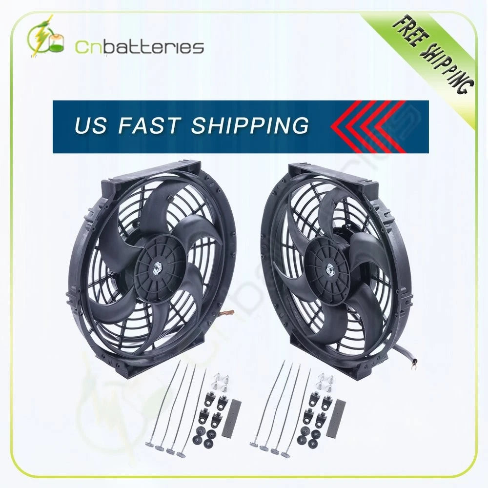 2X 10 Inch Radiator Condenser Cooling Fan for Acura Buick Saturn Scion
