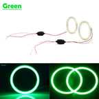 2X 70MM LED Fog Headlights for Universal Fit (COB Angel Eyes Halo Ring)
