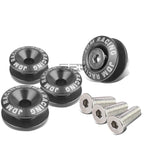 Set of 4 Gun Metal Aluminum Quick Release Fasteners for Car Bumper/Fender/Trunk