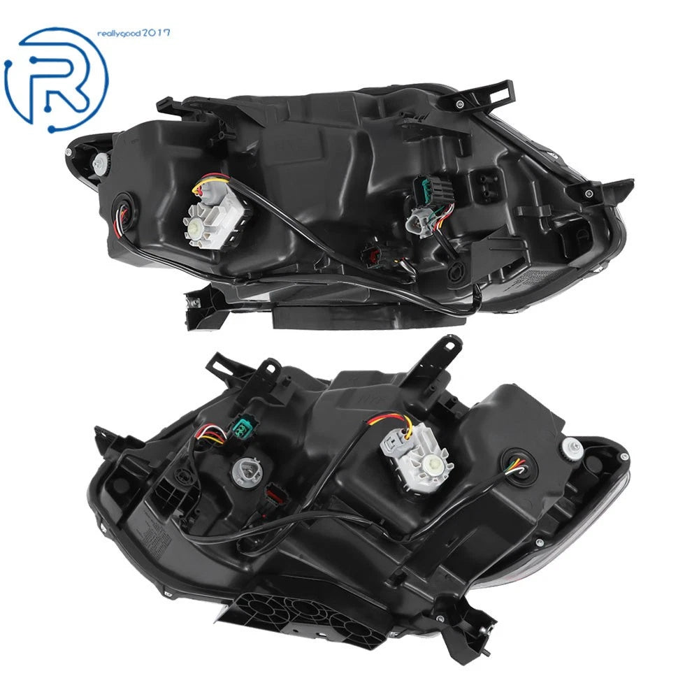 Set of 2 Chrome Housing LED Headlight Assemblies for Nissan Rogue (2014-2016)
