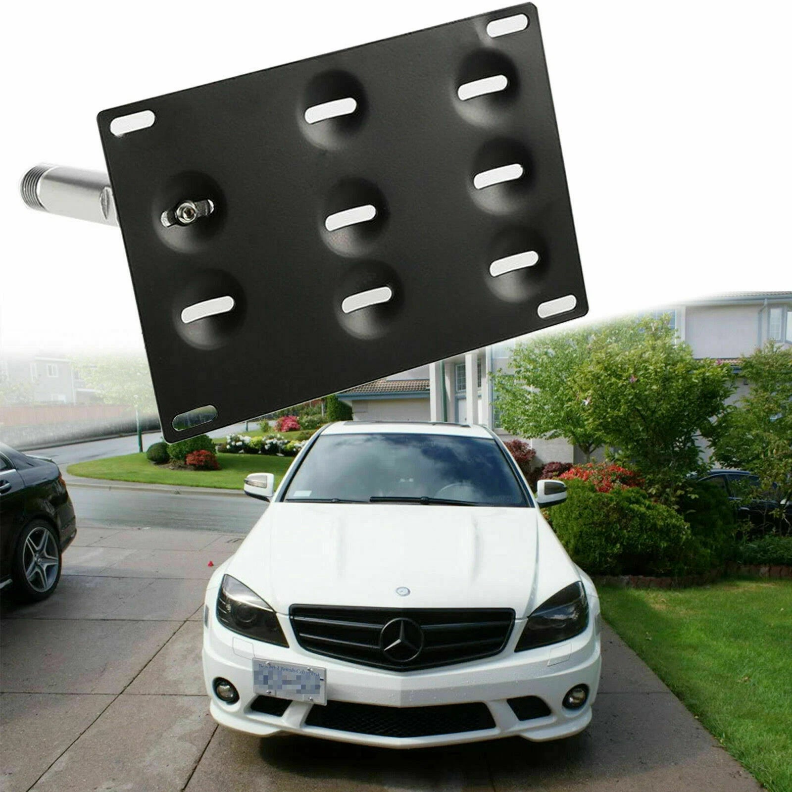Tow Bar Tow Hook Bumper License Plate Mount Bracket for Mercedes (2014–2020)