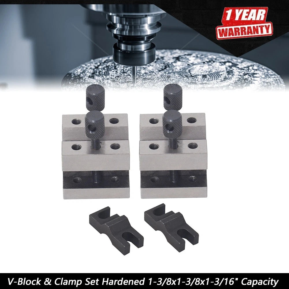 Set of 2 V-Block Clamps for Precision Machining