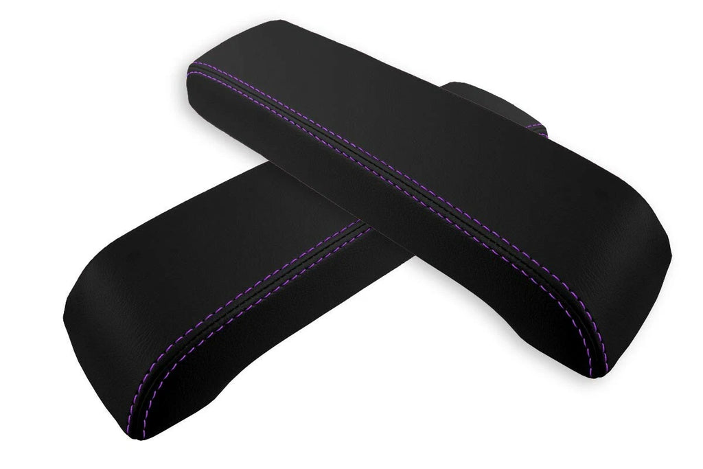 Leather Console Lid Armrest Cover for Infiniti FX35 (2003–2005) Purple Stitch