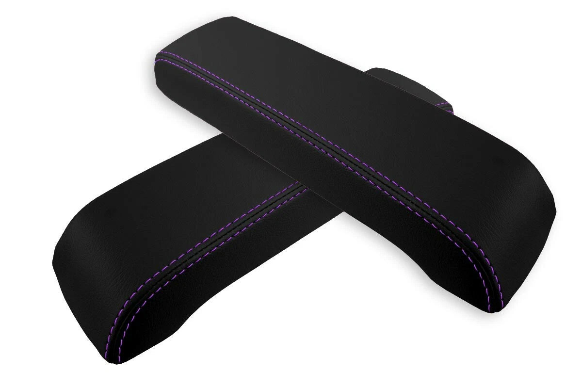 Leather Console Lid Armrest Cover for Infiniti FX35 (2003–2005) Purple Stitch