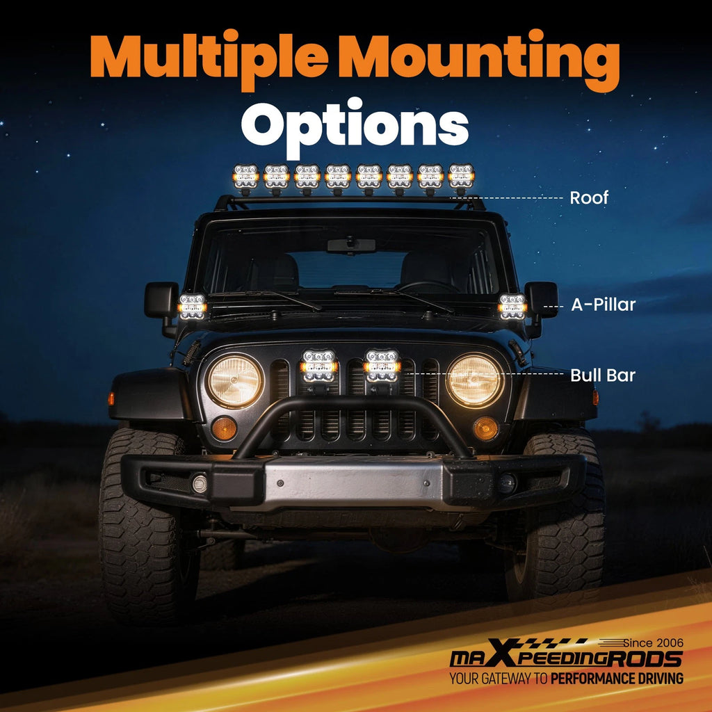 4.5" LED Work Light Bar for Offroad Vehicles (Spot & Flood)