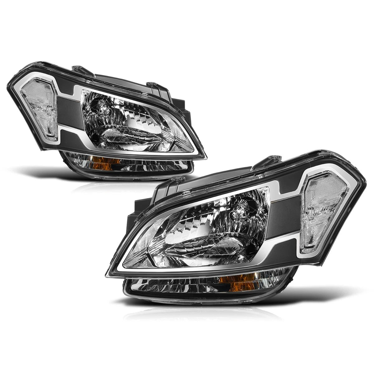 Headlight Lamp Assembly for Kia Soul (2010–2011) Black Housing Clear Corner