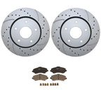 Front Brake Kit 302mm Drilled Rotors & TRW Metallic Pads for Chrysler Dodge Ram