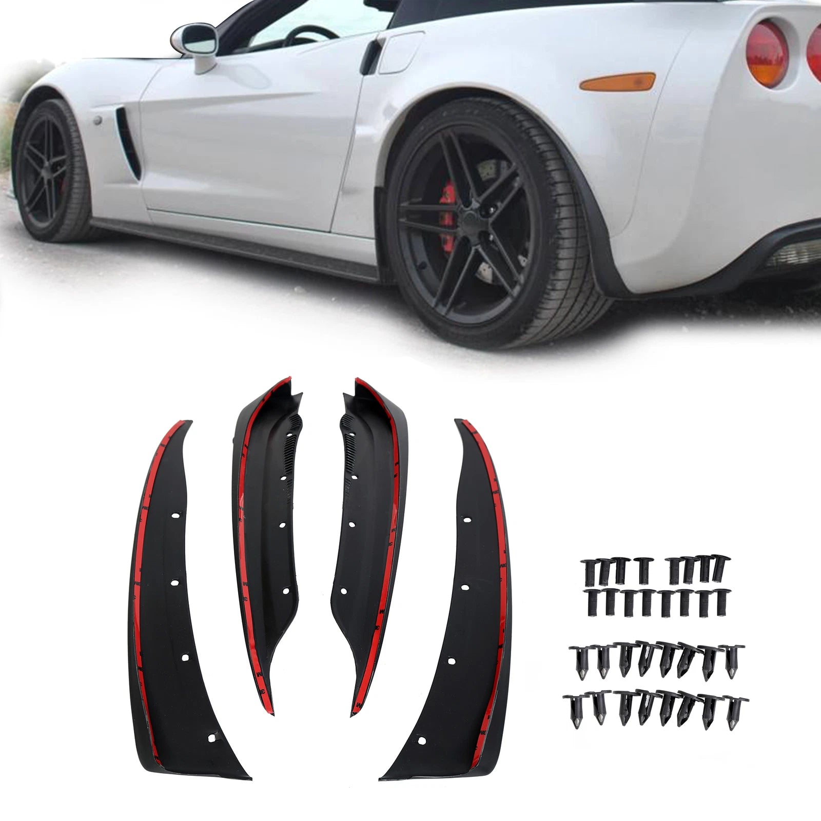Splash Guards Mud Flaps for Chevrolet Corvette C6 (2005–2013) 19170234