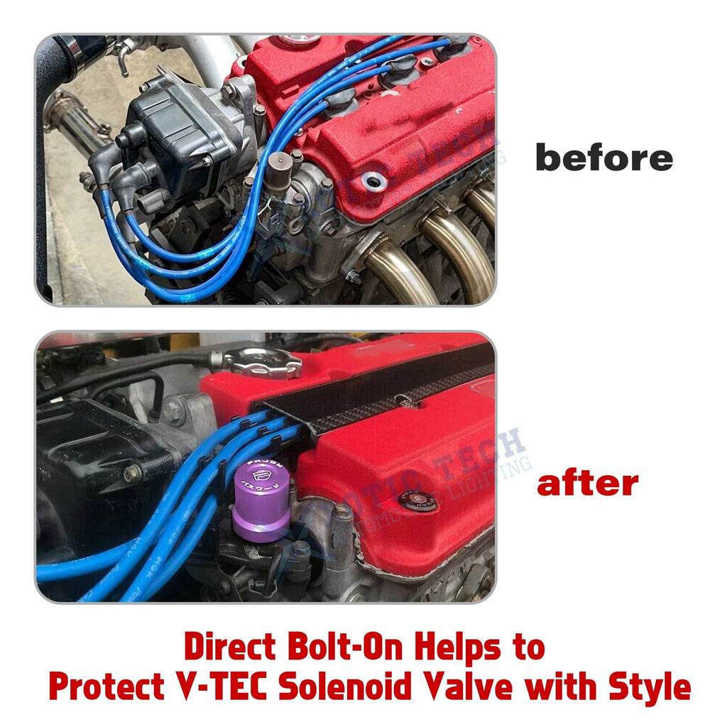 VTEC Solenoid Valve Cover Cap for Honda Civic (2000-2005) Purple