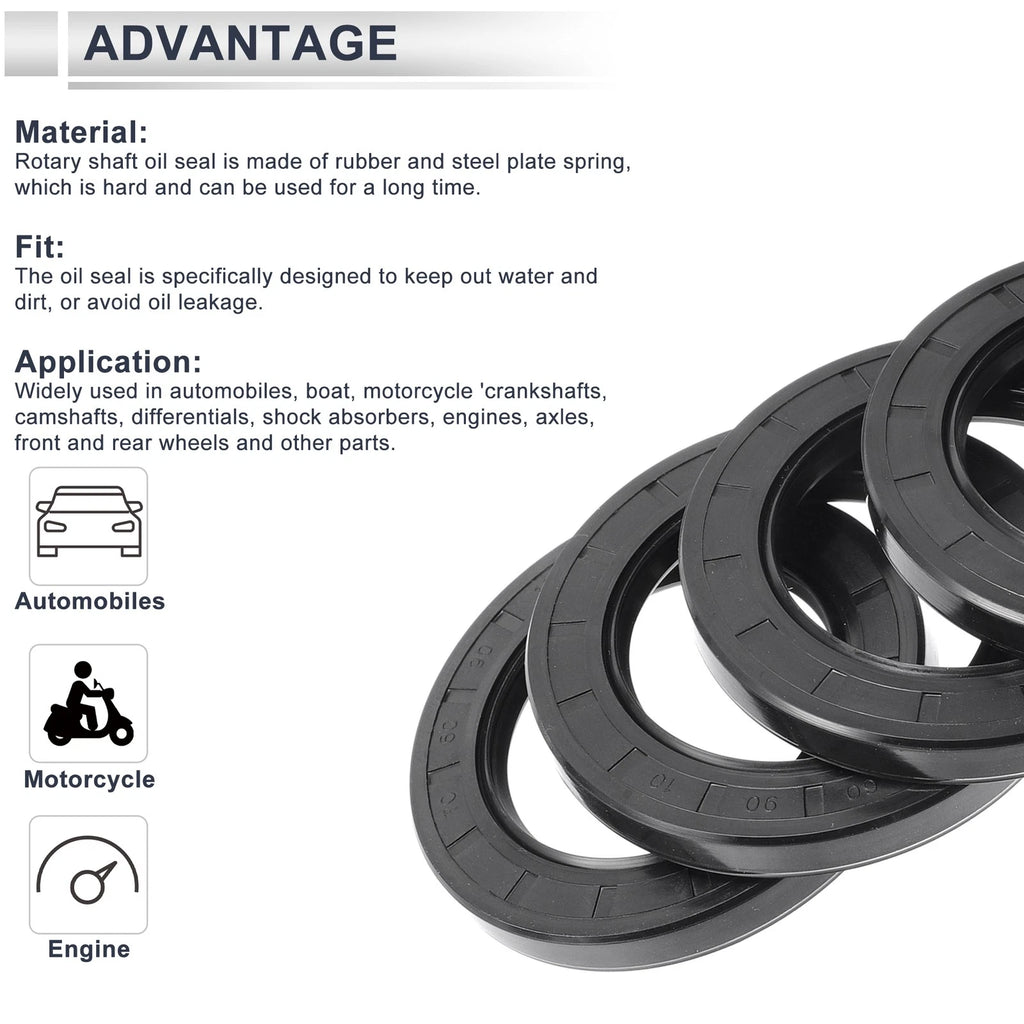 Set of 5 Oil Seal Rotary Shaft Seal for Various Models (60x90x10mm)