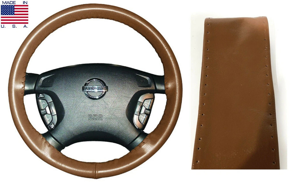 Genuine Leather Steering Wheel Cover for GMC Buick Other Makes (Universal)