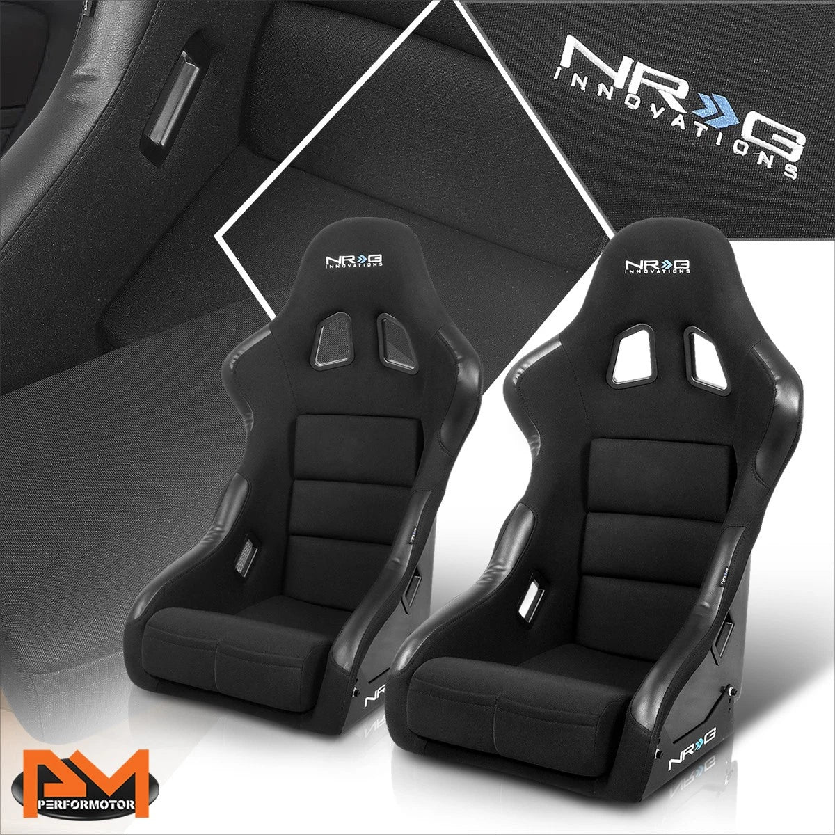 2X Fiberglass Fixed Back Racing Bucket Seat for NRG Innovation (FRP-311)