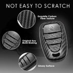 Matte Black Carbon Fiber Style Keyless Entry Key Holder Chain for Chevy (-)